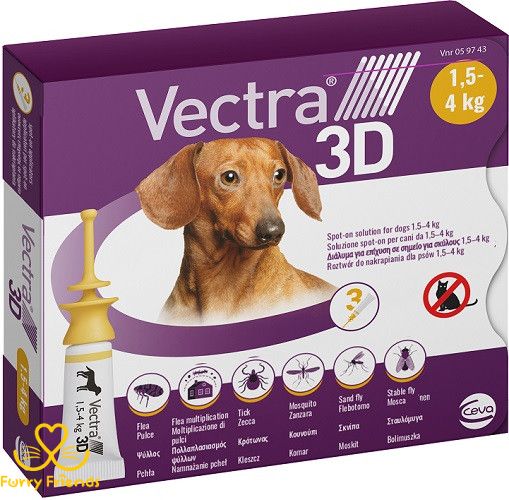 Вектра 3D инсектоакарицидные капли для собак 1,5-4,0 кг 28124 фото