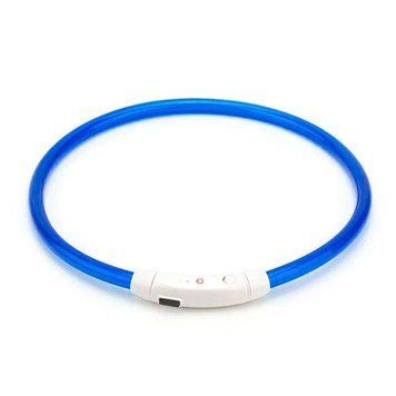 Нашийник для собак що світиться з USB-зарядкою 70 см Синій 72179 фото