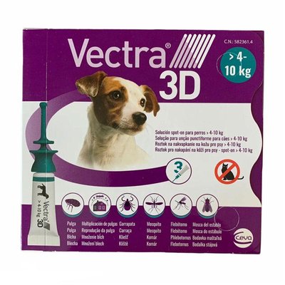 Вектра 3D инсектоакарицидные краплі для собак 4,1-10,0 кг 28125 фото