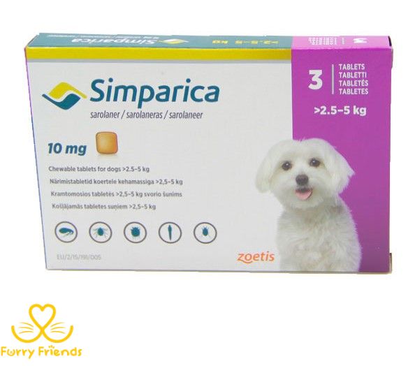 Симпарика (Simparica) Таблетки для собак 2,5 - 5кг 3 таблетки 39616 фото