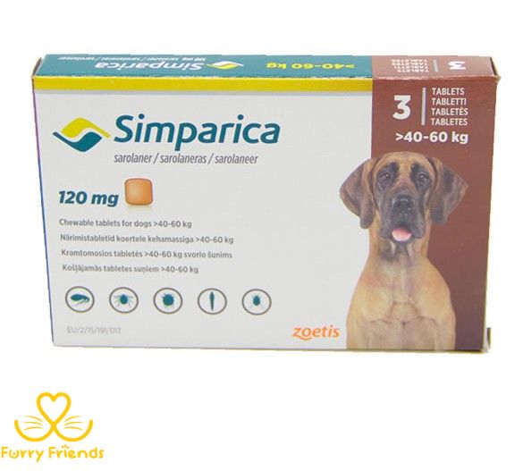 Симпарика (Simparica) Таблетки для собак 40 - 60кг 3 таблетки 39617 фото