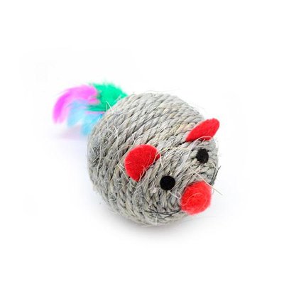 Кігтеточка кулька Мишка з пером S2011, Unizoo 53528 фото