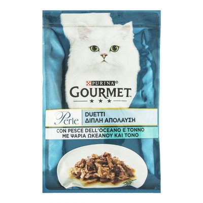 Gourmet Perle консервы для кошек с океанической рыбой и тунцом 85г Пауч 580130 68804 фото