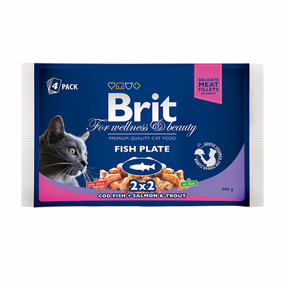Brit Premium Cat pouch рыбная тарелка 400г 31652 фото