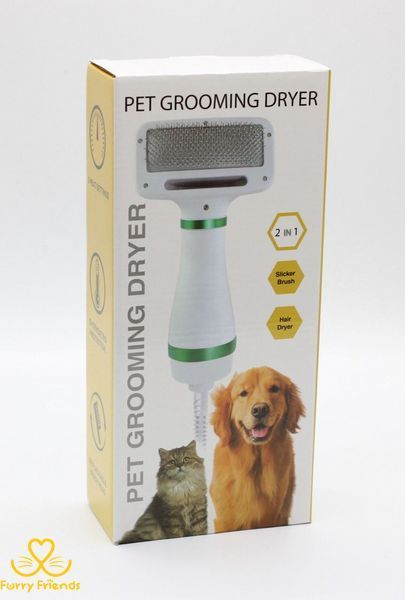 Pet Grooming Dryer WN 10 Фен гребінець для шерсті 2в1 білий з оранжевими вставками 78522 фото