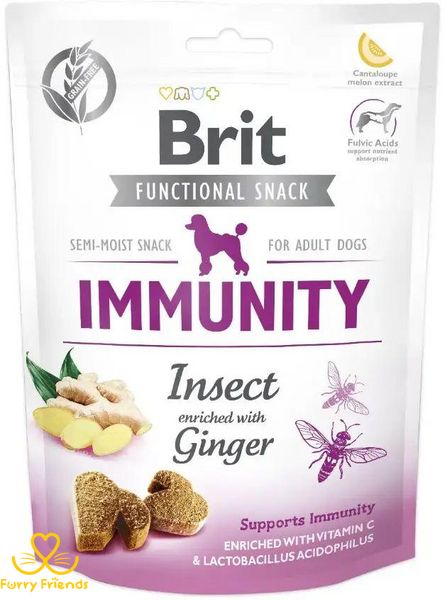Ласощі Brit Care Dog Snack Immunity з комахами та імбиром 150 г. 72023 фото