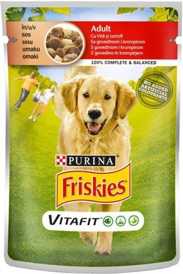 Friskies консервы для собак с говядиной и картофелем в подливе 100г 800823 64992 фото