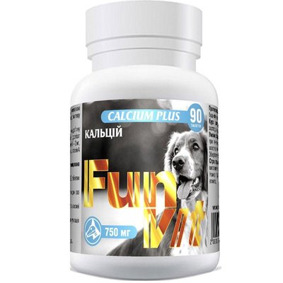 Витамины FunVit Calcium Plus для собак 90 таблеток 61484 фото