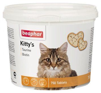 Kittys +Taurin +Biotin Лакомство с таурином и биотином 750 таблеток 2293 фото