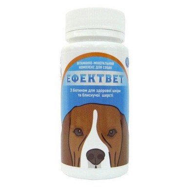 Эффектвет вітаміни для собак з біотином для вовни, 100 таблеток Україна 35515 фото