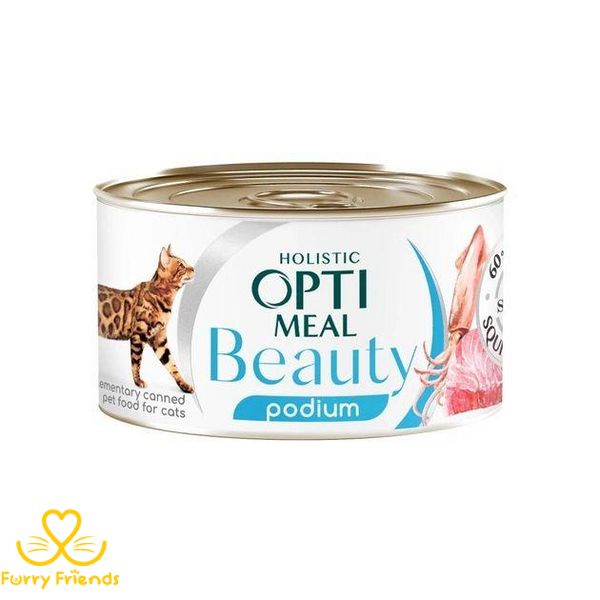 Optimeal Beauty Harmony Вологий корм для кішок із тунцем у соусі з кільцями кальмарів 70 г 68894 фото