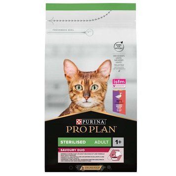 PRO PLAN Sterilised сухой корм для стерилизованных кошек с уткой, печенью и рисом 10кг 56175 фото