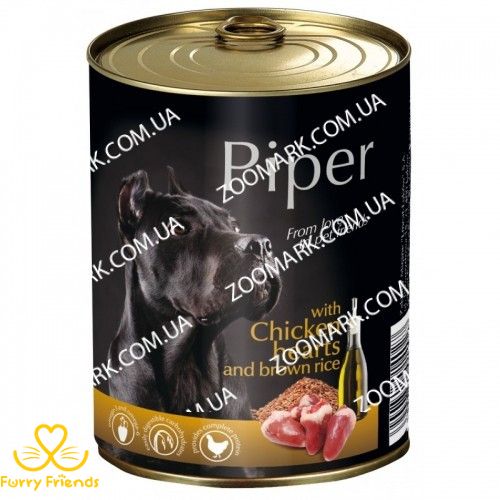 Консервы Piper Dog куриное сердце и коричневый рис 400 гр 28279 фото
