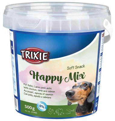 Happy Mix лакомство для собак курица, ягненок, лосось, Трикси 31495, 500г Happy Mix лакомства для собак, 17245 фото