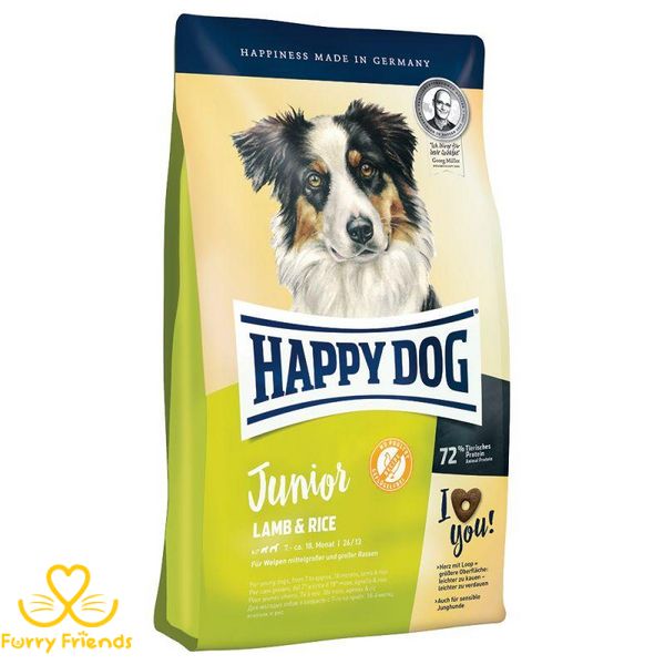 Happy dog корм для собак Супрім Юніор з ягням і рисом 1кг 36877 фото