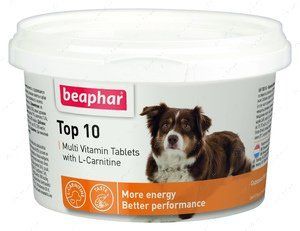 Beaphar Top 10 с L-карнитином со вкусом креветок 750 таблеток 45620 фото