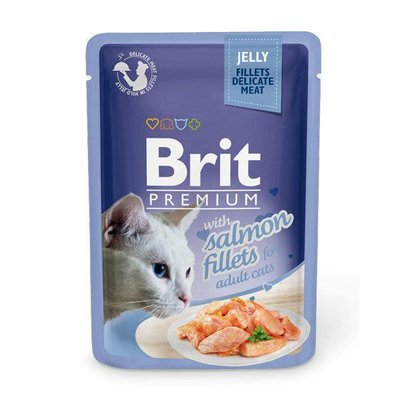 Brit Premium Cat pouch філе лосося в желе 85г 35358 фото