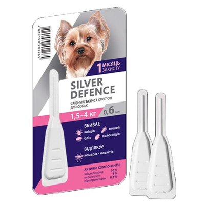 Капли Silver Defence инсектоакарицидный препарат 1,5-4 кг 33983 фото