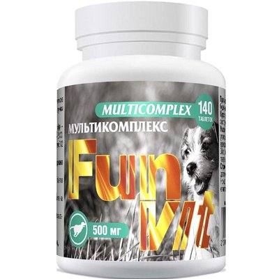Витамины FunVit Multicomplex - мультивитамины для собак 140 таб 61492 фото