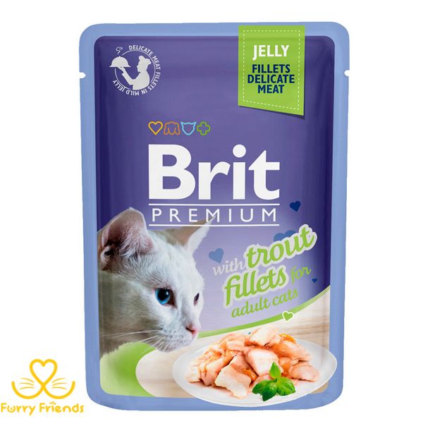 Brit Premium Cat pouch філе форелі в желе 85г 35360 фото