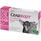 Селафорт капли от блох, клещей и гельминтов для котов і собакдо 2,5 кг 58148 фото