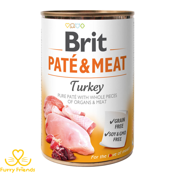 Brit Pate Meat Dog консерви для собак з індичкою 400г 54881 фото
