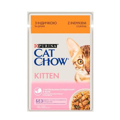 Cat Chow Kitten консерва для котят с индейкой и цуккини, 85 г 39052 фото