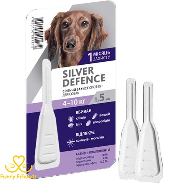Капли Silver Defence инсектоакарицидный препарат 4-10 кг 33986 фото