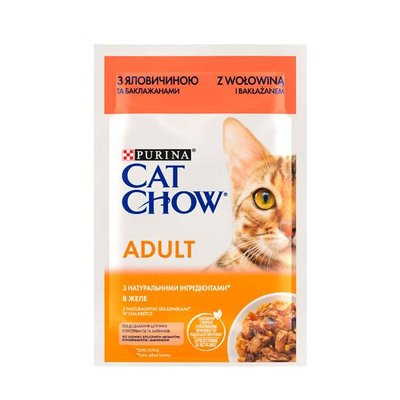 Cat Chow Adult консерва для кошек с говядиной и баклажанами, 85 г 39053 фото