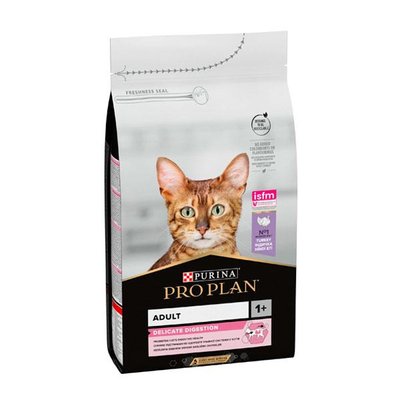 PRO PLAN Delicate сухой корм для кошек с чувствительным пищеварением с индейкой 1,5 кг 26667 фото