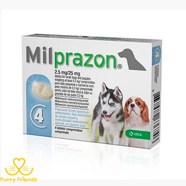 Милпразон 2,5мг 4 таблетки блистер для собак 0,5-5кг KРКА 41984 фото