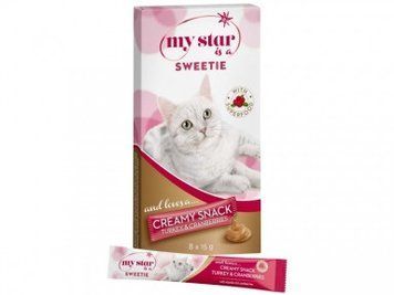 My Star Creamy Sweetie стики для кошек клюква и индейка 8 стиков по 15 г 71917 фото