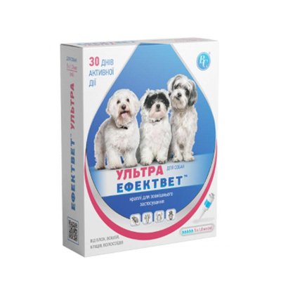 Эффектвет ультра противопаразитарные капли для собак от 3 кг 1мл (5 пипеток), ВетСинтез 67465 фото