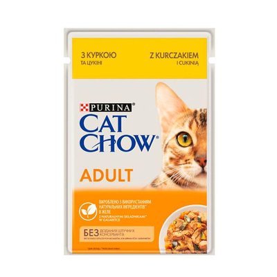 Cat Chow Adult консерва для кошек с курицей и цуккини, 85 г 39054 фото