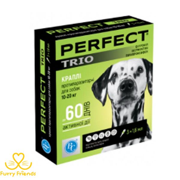 Перфект Trio краплі для собак від бліх і кліщів до 4 кг 0,6 мл 66912 фото