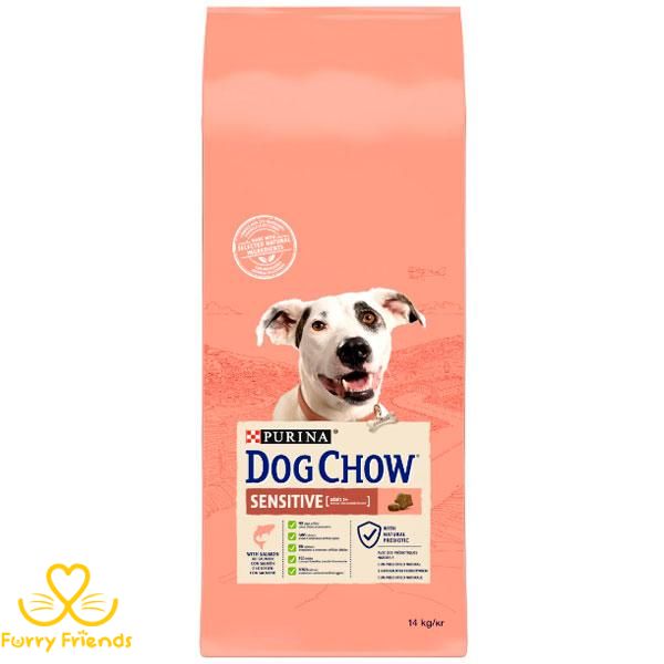Dog Chow Sensitive Adult 1 сухий корм для собак із чутливим травленням з лососем 14 кг 61511 фото