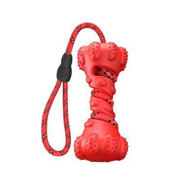 Игрушка Кость с канатом красная, 16 см 71293 фото