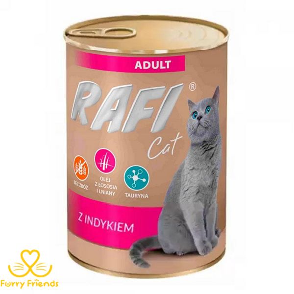 Dolina Noteci RAFI Adult Cat Консерви для кішок з індичкою 400г 65102 фото