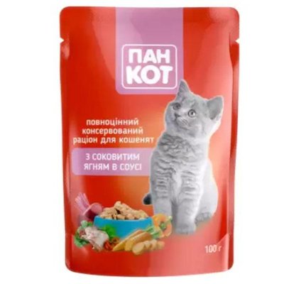 ПанКот консервы для кошек ягненок в соусе 100г 141050 58843 фото