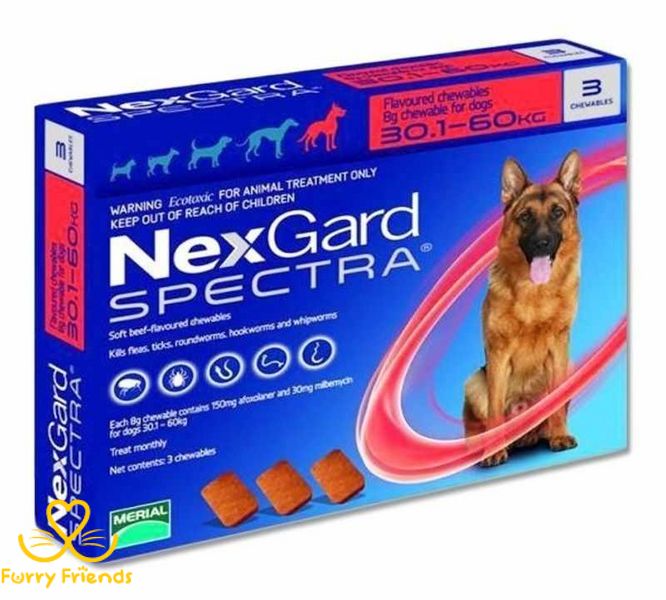 Nexgard Spectra (Нексгард Спектра) - таблетки для собак от блох и клещей XL 30-60кг 3 таблетки 36966 фото