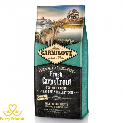 Сухой корм для взрослых собак всех пород Carnilove Fresh Carp & Trout 12 кг (рыба) 404413 фото