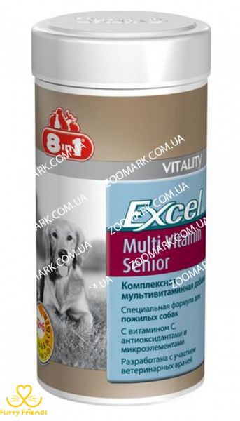 8 in 1 Multi Vitamin Senior — мультивітаміни для старіючих собак, 70 таблеток 8 in 1 Multi Vitamin Senior 99191 фото