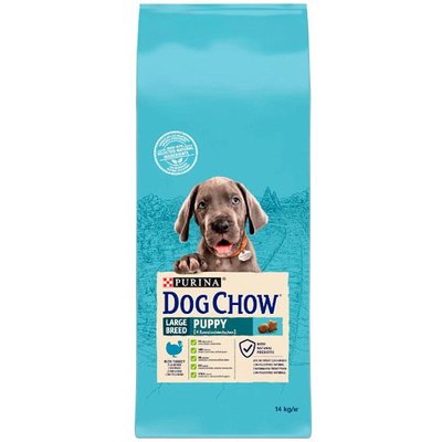Dog Chow Puppy Large Breed Puppy сухой корм для щенков крупных пород с индейкой, 14 кг 26022 фото