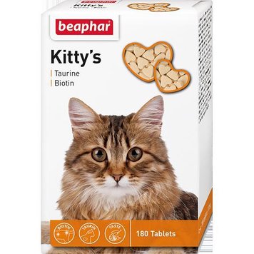 Kittys Taurin Biotin Лакомство с таурином и биотином 180 таблеток 25052 фото