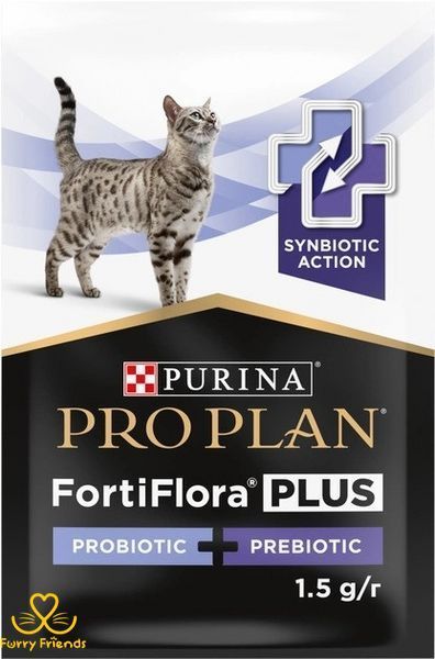 Purina Pro Plan FortiFlora Plus Пробиотик с пребиотиком для взрослых кошек и котят для поддержания нормальной миклофлоры кишечника 30 x 1.5 г 76677 фото