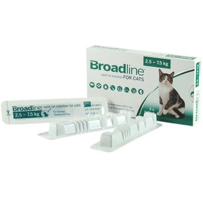 Бродлайн (Broadline) краплі на холку від бліх, кліщів та гельмінтів для кішок 2,5 - 7,5 кг 1 піпетка 39222 фото