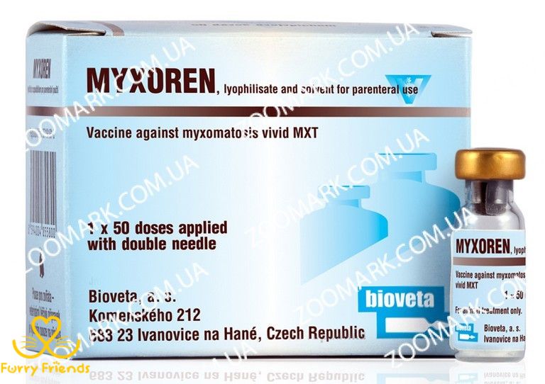 Миксорен вакцина для кроликов против миксоматоза Миксорен (против миксоматоза кролей) 4835 фото