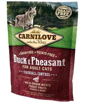 Carnilove Hairball Control Cat сухий корм з качкою та фазаном для виведення шерсті для кішок 400 г 75190 фото