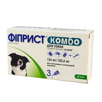 Fiprist Combo (Фиприст Комбо) краплі від бліх та кліщів для собак 10-20кг 27460 фото