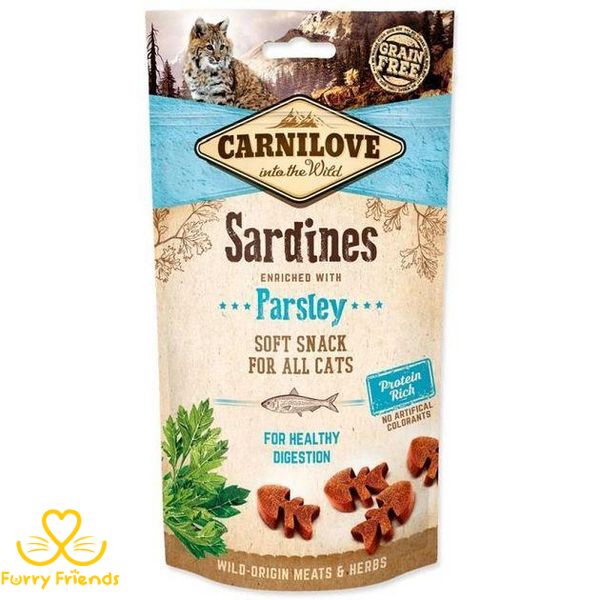 Ласощі Carnilove Cat Semi Moist Snack для кішок з сардиною та петрушкою 50 г 73736 фото